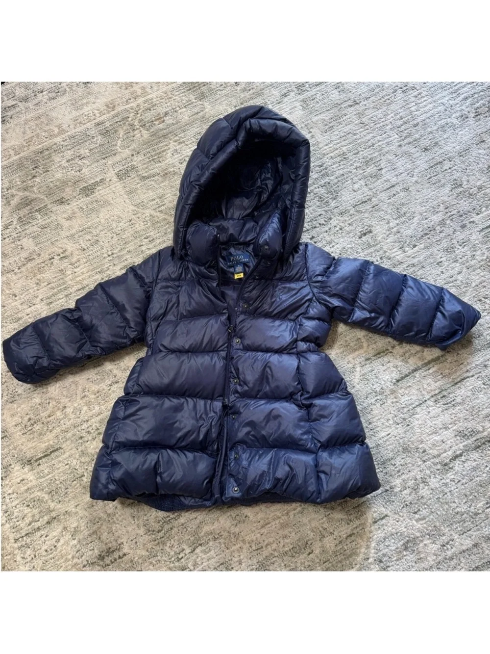 Polo by Ralph Lauren Girls' Navy Hooded Puffer Jacket